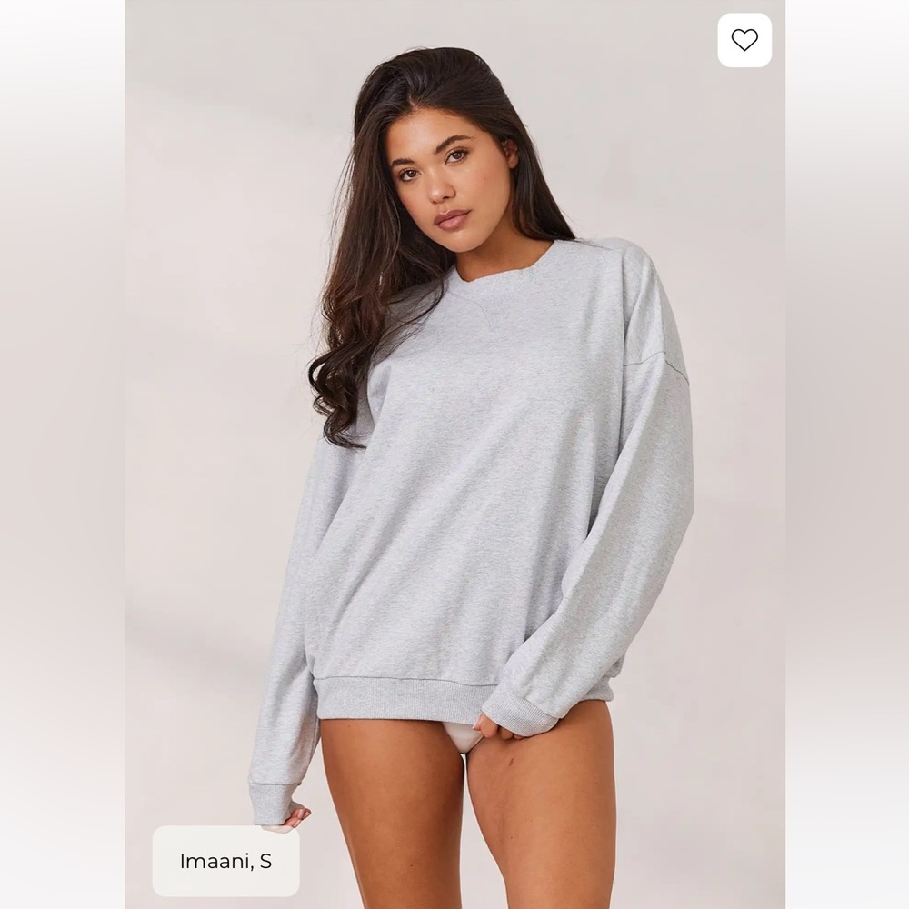NWT lounge varsity crew neck sweater grey frost melange size small